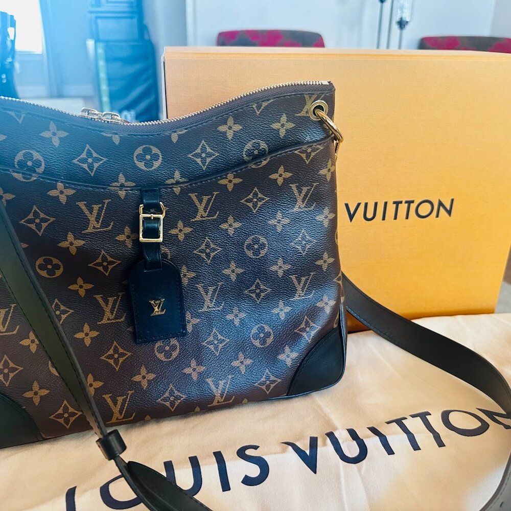 Louis Vuitton Odeon Monogram Shoulder Bag MM Brown Canvas
